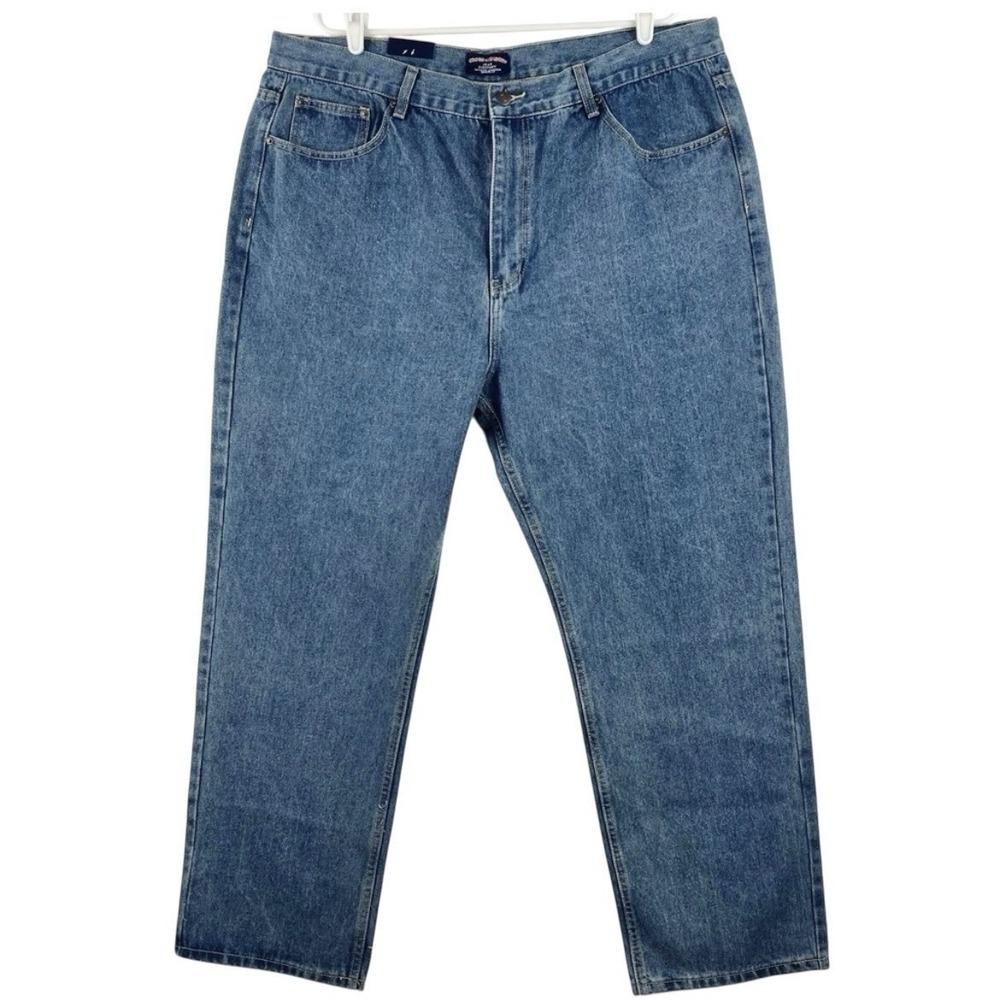 Cross & Winsor Men's Blue Denim Jeans Size 42x30 Regular Fit Straight‎ Leg NWT